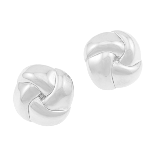 Boucles d'oreilles en argent rhodié, tourbillon