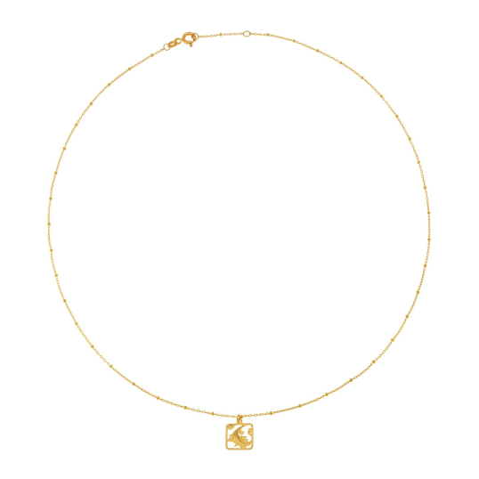 Collier en or jaune, feuille