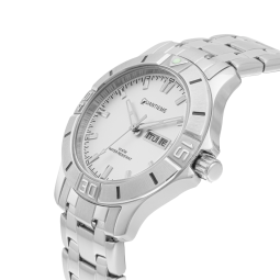 Montre homme étanche 100 m, boîte acier, bracelet acier et verre minéral