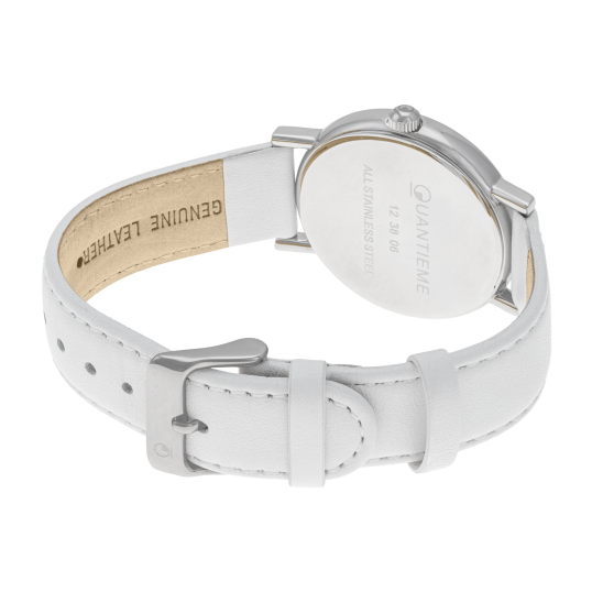 Montre dame, boite acier, bracelet cuir et verre minéral