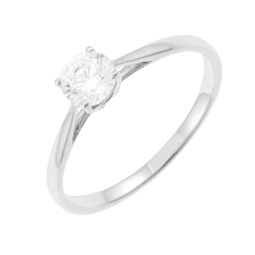 Bague en platine et oxyde de zirconium, solitaire