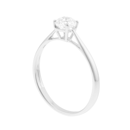 Bague en platine et oxyde de zirconium, solitaire