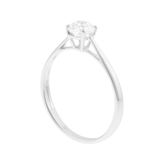 Bague en platine et oxyde de zirconium, solitaire