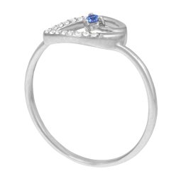 Bague en platine et oxydes de zirconium, feuille