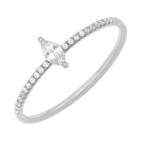 Bague en platine et oxydes de zirconium 