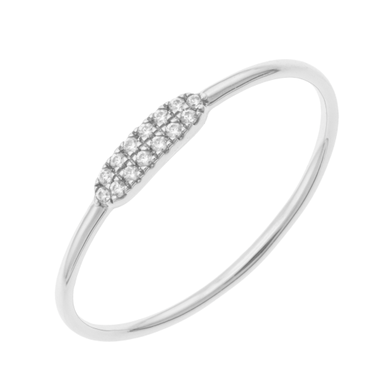 Bague en platine et oxydes de zirconium 