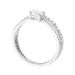 Bague en platine et oxydes de zirconium, double
