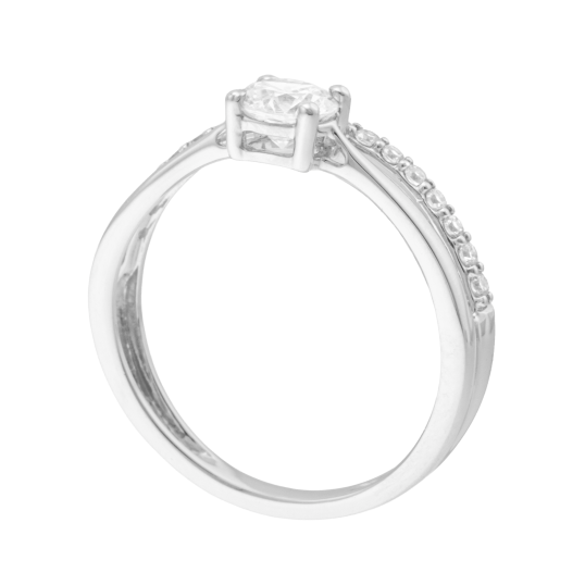 Bague en platine et oxydes de zirconium, double