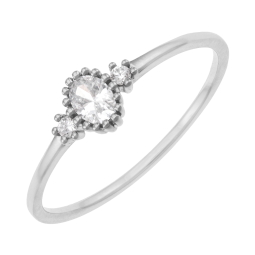 Bague en platine et oxydes de zirconium