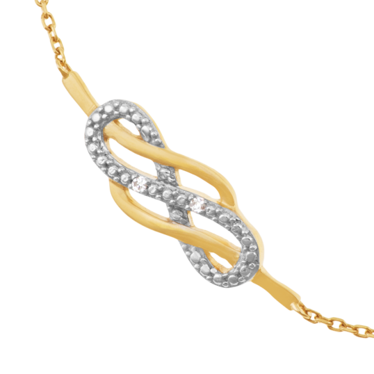 Bracelet en or jaune et rhodié, diamants, double infini