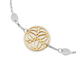 Bracelet en or jaune et argent rhodié, motif ajouré