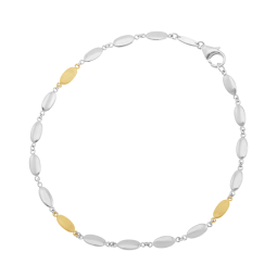 Bracelet en or jaune et argent rhodié, olive