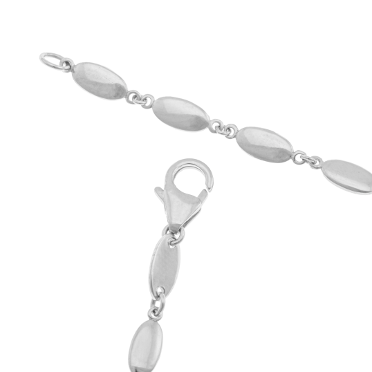 Bracelet en or jaune et argent rhodié, olive