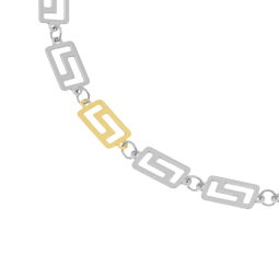 Bracelet en or jaune et argent rhodié, maille Grecque 