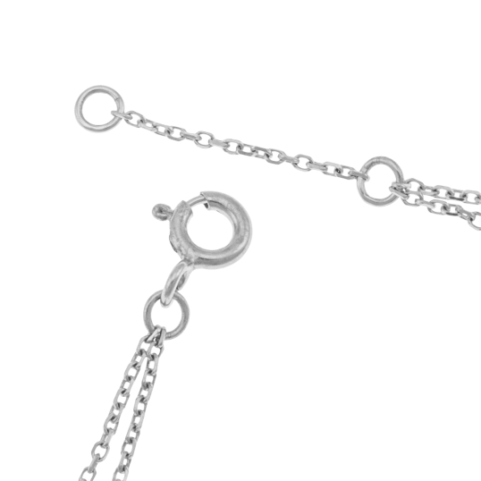 Bracelet en or jaune et argent rhodié, double chaîne