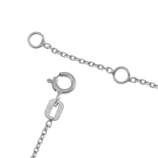 Collier en or jaune et argent rhodié, laque noire, fleur 