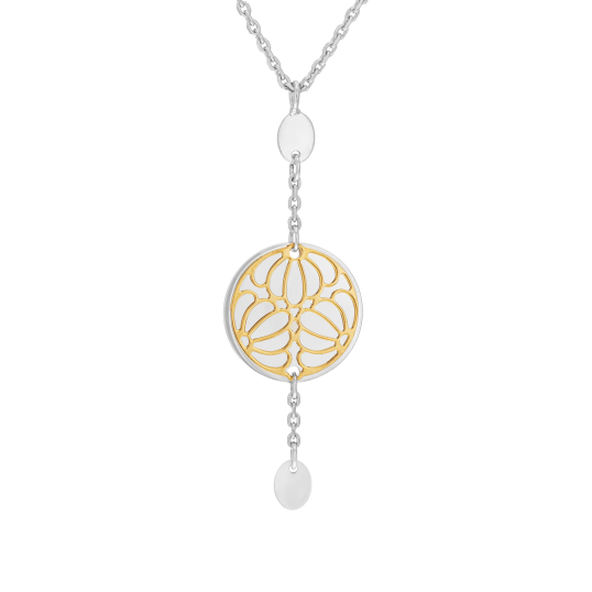 Collier en or jaune et argent rhdoié