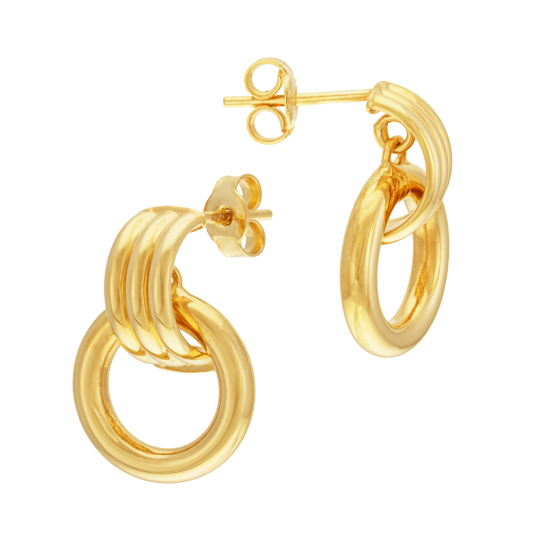 Boucles d'oreilles en or jaune, rond 