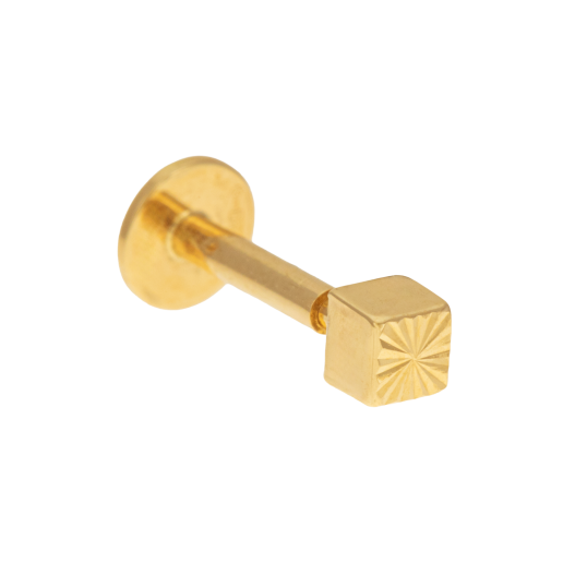 Piercing en or jaune, carré