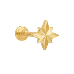 Piercing en or jaune, rosace étoile