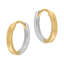 Créoles en or jaune et argent rhodié 