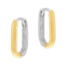 Créoles en or jaune et argent rhodié 