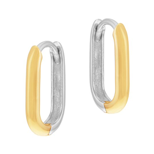 Créoles en or jaune et argent rhodié 