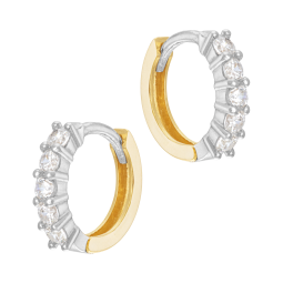 Créoles en or jaune et argent rhodié, oxydes de zirconium