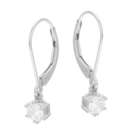 Créoles en platine et oxyde de zirconium