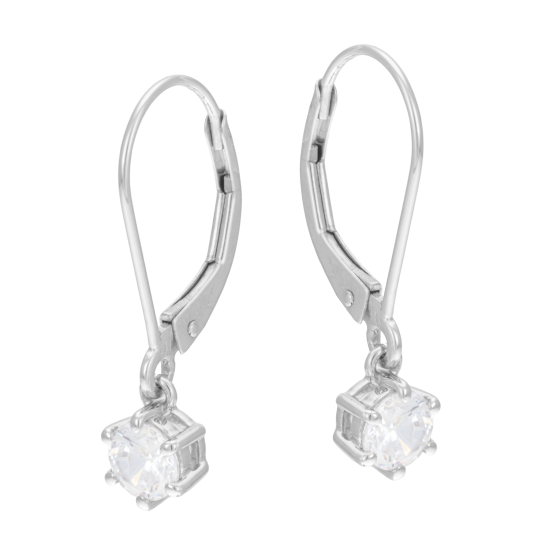 Créoles en platine et oxyde de zirconium