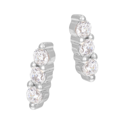 Boucles d'oreilles en platine et oxydes de zirconium 