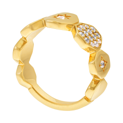 Bague en plaqué or, doré à l'or fin et oxydes de zirconium