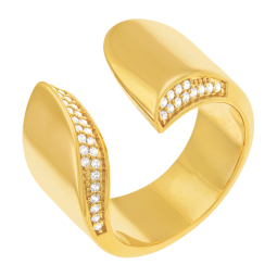 Bague en plaqué or, doré à l'or fin et oxydes de zirconium