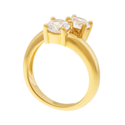 Bague en plaqué or, doré à l'or fin et oxydes de zirconium 