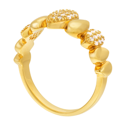 Bague en plaqué or, doré à l'or fin et oxydes de zirconium, gouttes