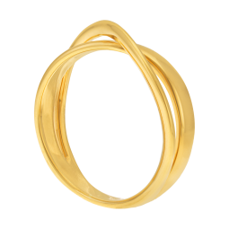 Bague en plaqué or, doré à l'or fin, anneaux asymétriques