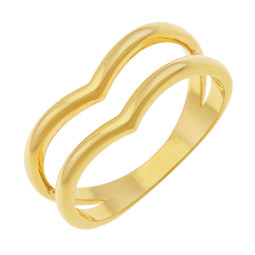 Bague en plaqué or, doré à l'or fin, courbée
