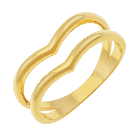 Bague en plaqué or, doré à l'or fin, courbée