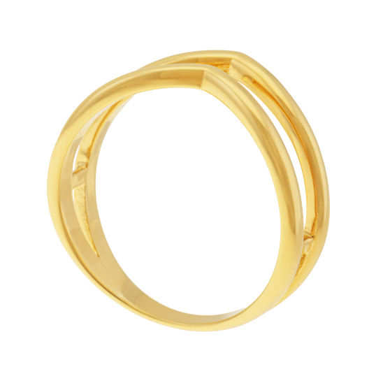 Bague en plaqué or, doré à l'or fin, courbée