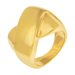 Bague en plaqué or, doré à l'or fin, croisée