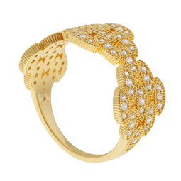 Bague en plaqué or, doré à l'or fin et oxydes de zirconium