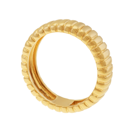 Bague en plaqué or, doré à l'or fin, striée