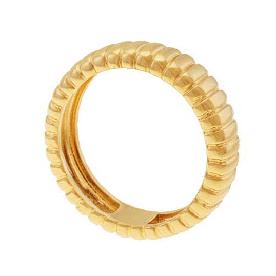 Bague en plaqué or, doré à l'or fin, striée