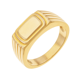 Chevalière en plaqué or, doré à l'or fin 