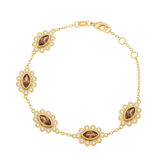 Bracelet en plaqué or et oxydes de zirconium