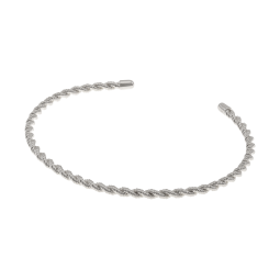 Bracelet jonc en argent rhodié, torsadé