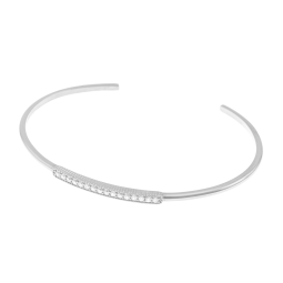 Bracelet jonc en argent rhodié et oxydes de zirconium