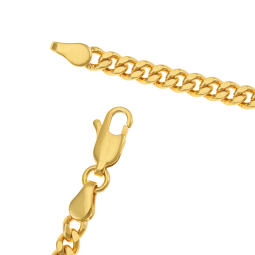 Bracelet en plaqué or, doré à l'or fin, maille gourmette