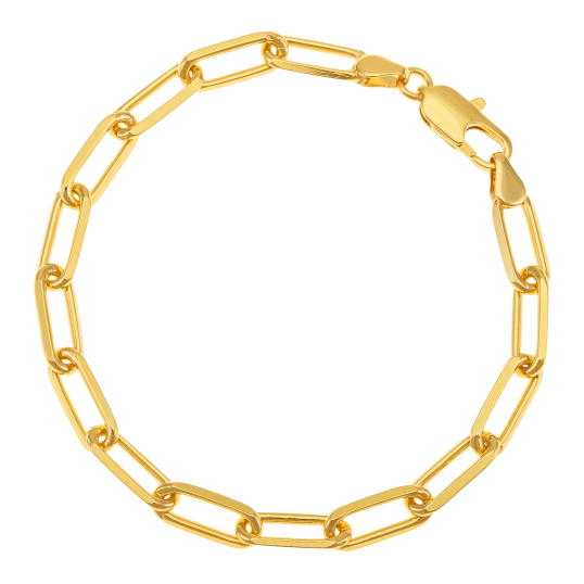 Bracelet en plaqué or, doré à l'or fin, maille rectangle