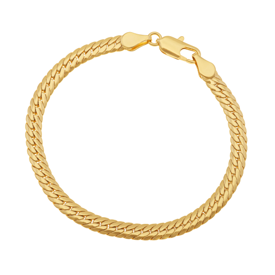 Bracelet en plaqué or, doré à l'or fin, maille anglaise